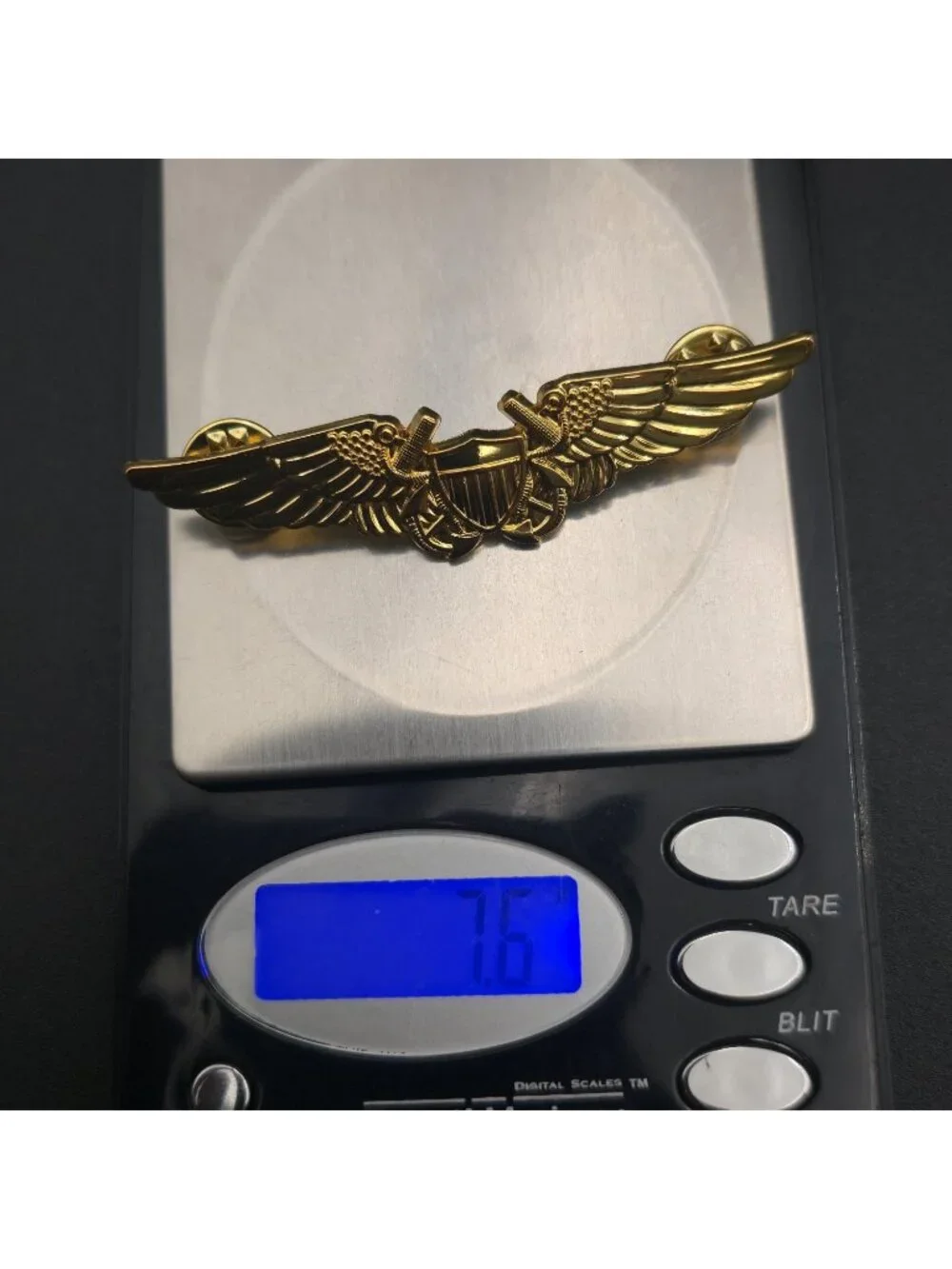 US Navy Naval Flight Officer Gold Wings Insignia Military Pin B1573